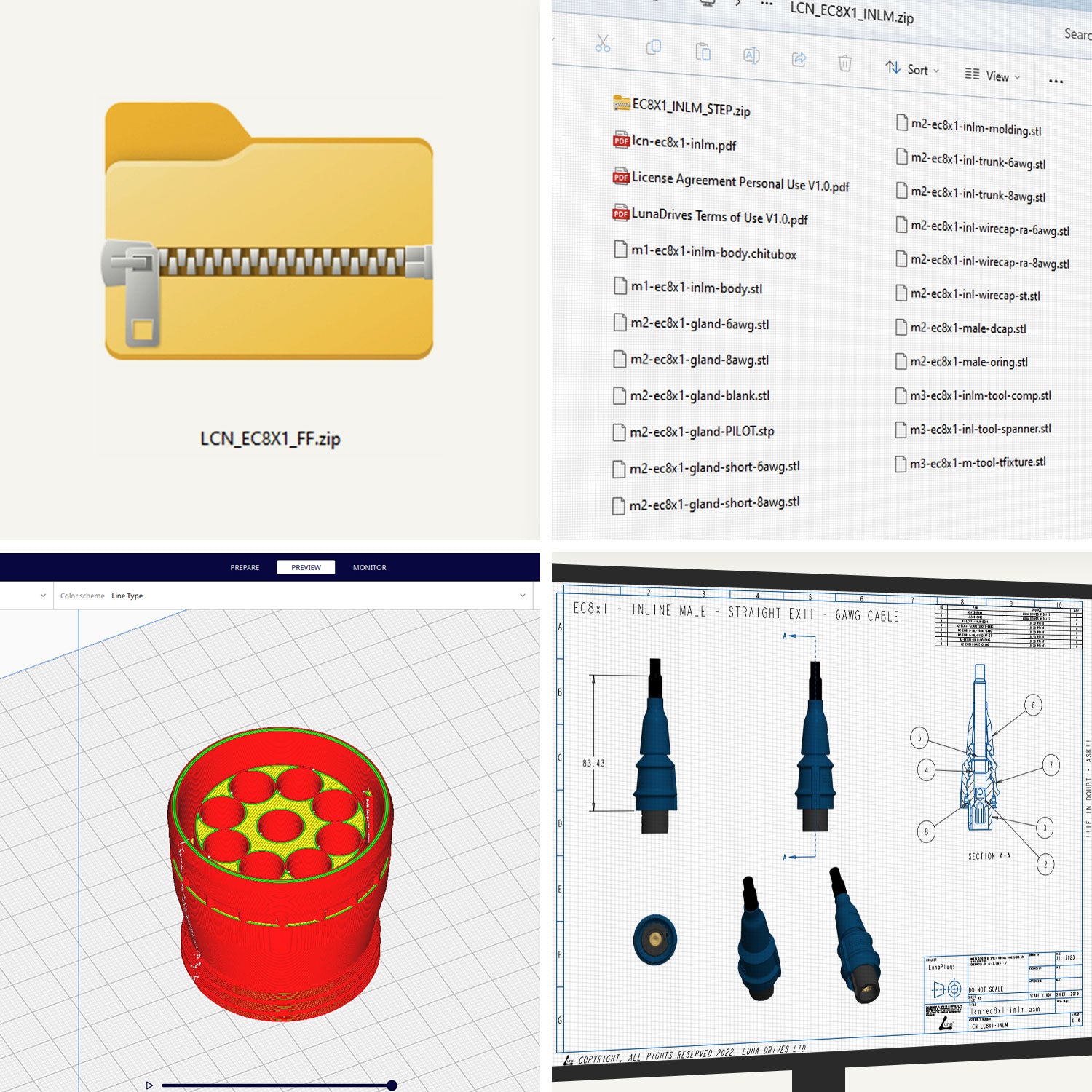 Example screenshots of included design files