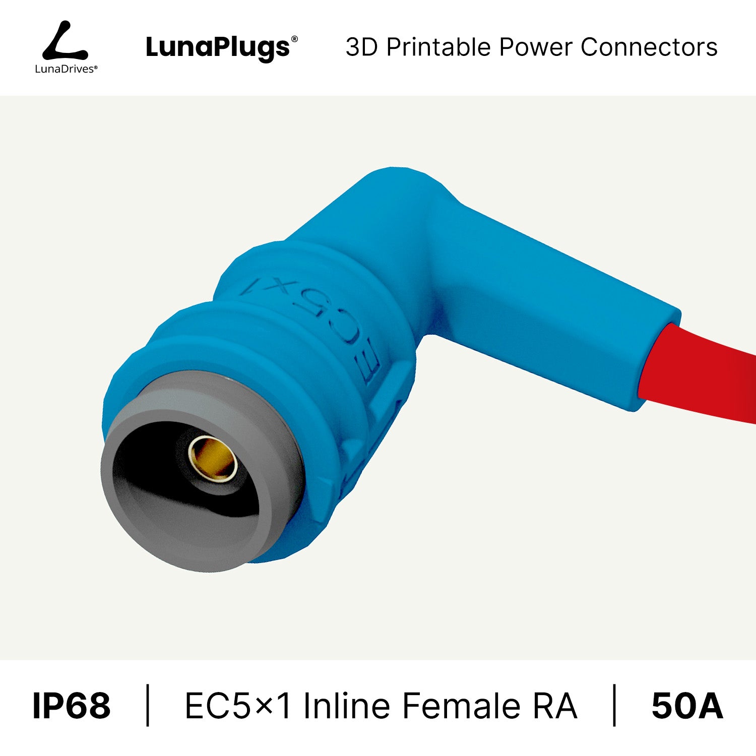 EC5x1 - 50 Amps, IP68 - Inline Female Connector - LunaDrives®
