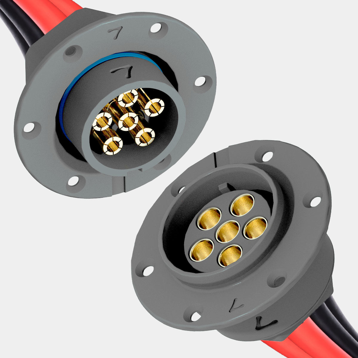 Screwed Panel Mount male & female connectors